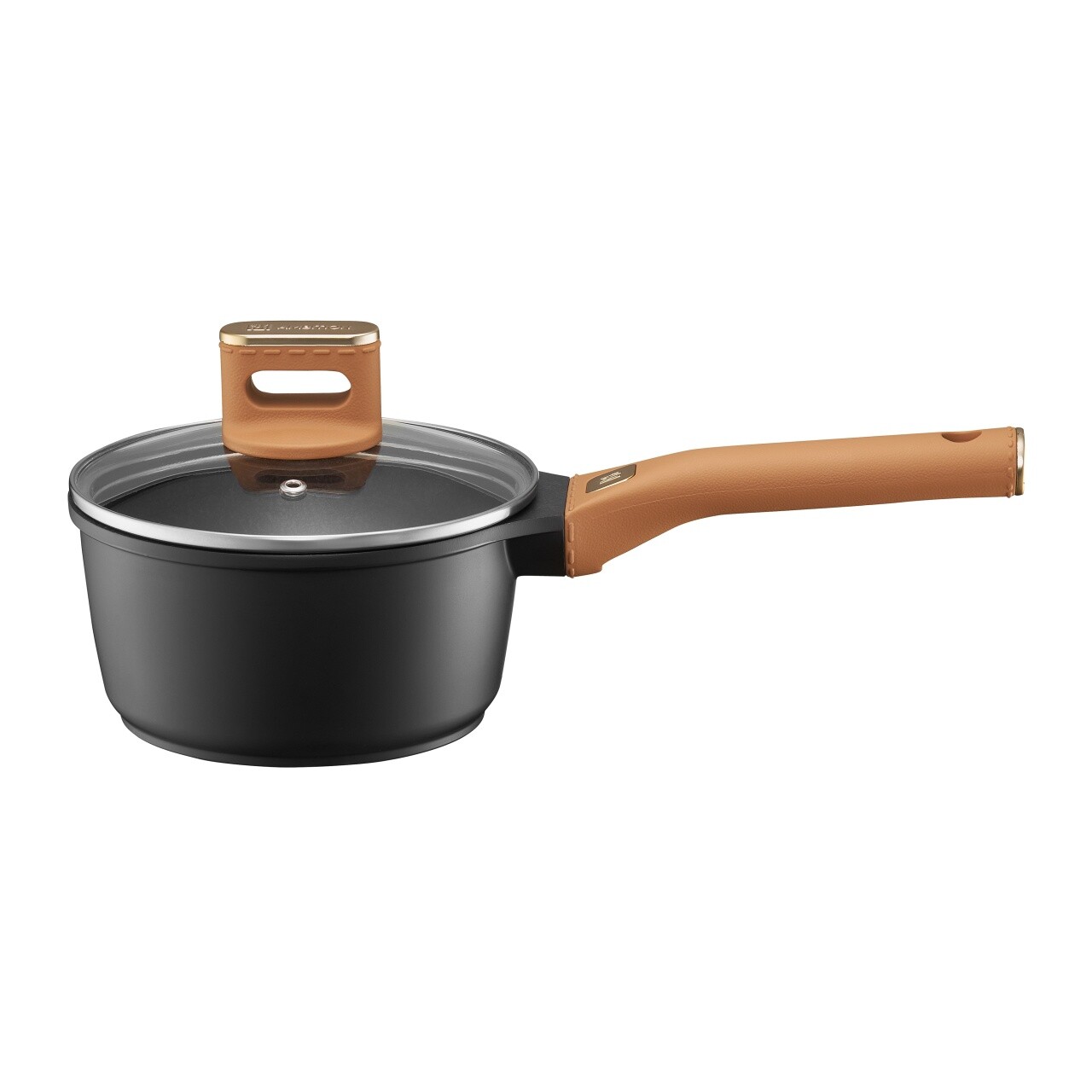 Cratita cu capac Camel, Ambition, 16 cm, 1.4 L, aluminiu, negru/maro - imagine 6